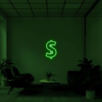 Dollarzeichen LED-Neonschild für Büro und Geschäft