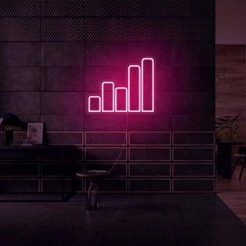 Balkendiagramm Symbol LED-Neonschild für Büro Homeoffice