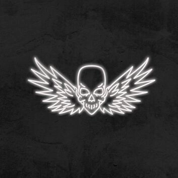 Totenkopf mit Flügeln LED-Neonschild für Bar oder Tattoo Studio