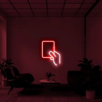 Hand mit Karte Symbol LED-Neonschild für Büro und Cafe