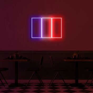 drei rechteckige Rahmen LED-Neonschild für Cafe und Wohnzimmer