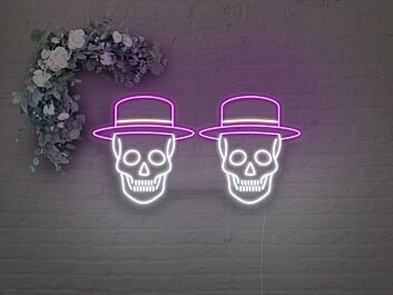 Totenkopf mit Hut LED-Neonschild für Bar Club