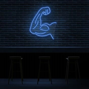 gebeugter Bizeps LED-Neonschild für Fitnessstudio Home Gym