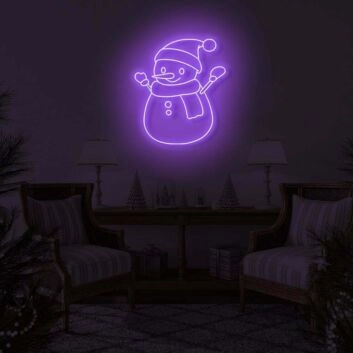 Schneemann mit Weihnachtsmütze LED-Neonschild Wohnzimmer Weihnachtsdekoration
