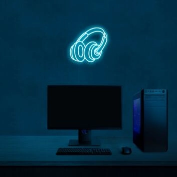 Kopfhörer LED-Neonschild für Gamingzimmer und Arbeitszimmer
