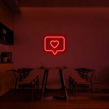 Herz Symbol in Sprechblase LED-Neonschild Wohnzimmer Café