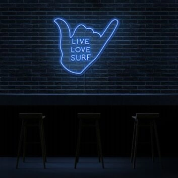 LIVE LOVE SURF LED-Neonschild für Bar oder Surfshop