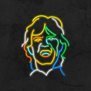Neon Umriss einer Person mit mittellangen Haaren LED-Neonschild für Wohnzimmer oder Bar