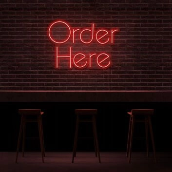 Order Here LED-Neonschild für Café Bar