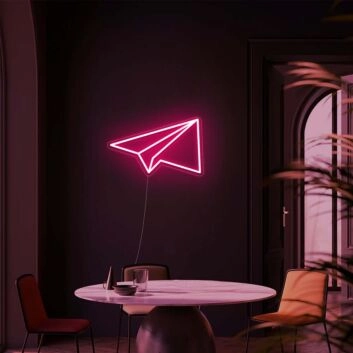Papierflugzeug LED-Neonschild für Wohnzimmer Büro