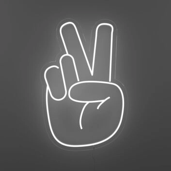 Peace Handzeichen LED-Neonschild für Wohnzimmer oder Bar