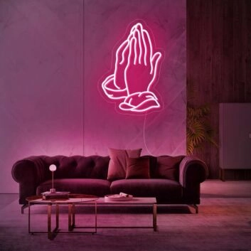 betende Hände LED-Neonschild Wohnzimmer Lounge