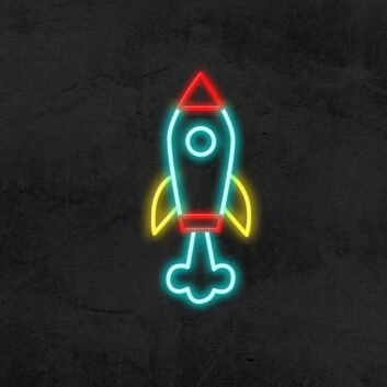 Rakete LED-Neonschild für Kinderzimmer und Gaming Raum
