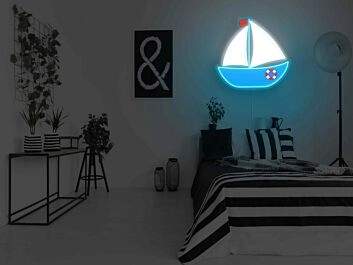 Segelboot mit Rettungsring LED-Neonschild Schlafzimmer Wohnzimmer