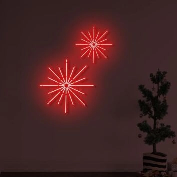 Feuerwerksstern LED-Neonschild Wohnzimmer Weihnachten