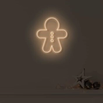 Lebkuchenmann LED-Neonschild für Weihnachten und Wohnzimmer