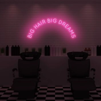 BIG HAIR BIG DREAMS LED-Neonschild Friseursalon