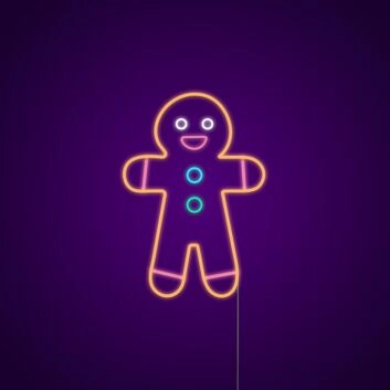 Lebkuchenmann LED-Neonschild Weihnachten Cafe