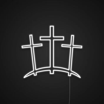 drei Kreuze auf Hügel LED-Neonschild für Kirche Andachtsraum