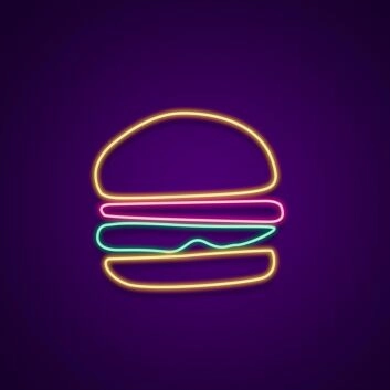 Hamburger LED-Neonschild für Restaurant und Imbiss