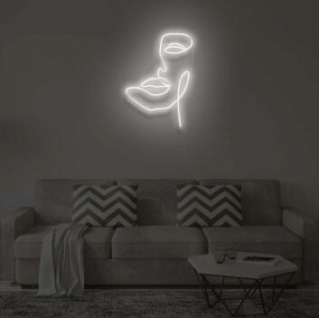 Abstraktes Gesicht LED-Neonschild Wohnzimmer