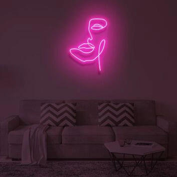 Abstraktes Gesicht LED-Neonschild Wohnzimmer