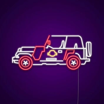 Geländewagen LED-Neonschild für Garage oder Wohnzimmer
