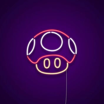 Pilzsymbol aus Videospiel LED-Neonschild Gamingzimmer
