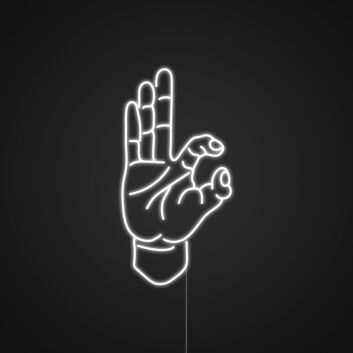 Hand mit OK-Geste LED-Neonschild Wohnzimmer Büro