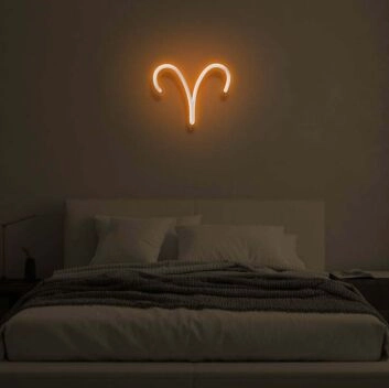 Widder Sternzeichen Symbol LED-Neonschild Schlafzimmer