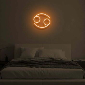 Krebs Sternzeichen Symbol LED-Neonschild Schlafzimmer