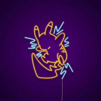 Gelbes Elektro-Maus-Charakter LED-Neonschild für Kinderzimmer Gamingzimmer