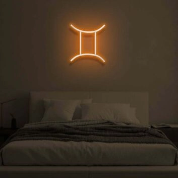 Zwilling Sternzeichen Symbol LED-Neonschild Schlafzimmer Wohnzimmer