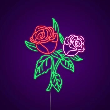Rosenblüten LED-Neonschild Wohnzimmer Schlafzimmer