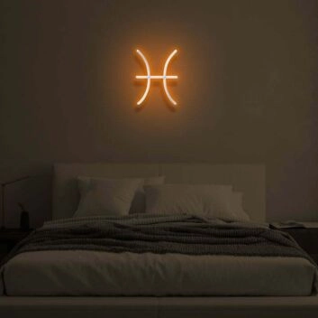 Fische Sternzeichen Symbol LED-Neonschild Schlafzimmer Wohnzimmer