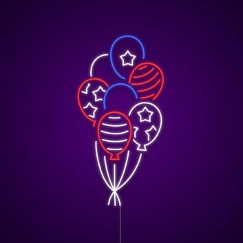 Luftballonstrauß LED-Neonschild für Geburtstag Party