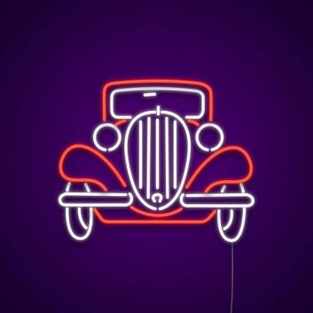 Oldtimer Auto LED-Neonschild für Garage und Bar
