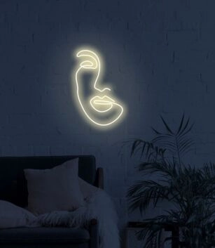 Abstraktes Gesicht LED-Neonschild Wohnzimmer Studio