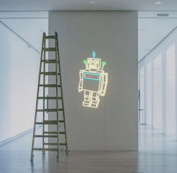 Roboter LED-Neonschild für Wohnzimmer Gamingzimmer