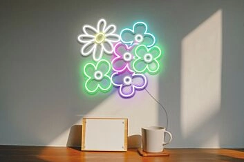 Blumenmotiv LED-Neonschild Wohnzimmer Schlafzimmer