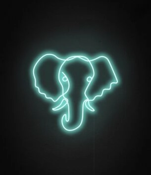 Elefantenkopf LED-Neonschild für Kinderzimmer und Wohnzimmer