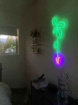 Topfpflanze LED-Neonschild für Wohnzimmer und Cafe