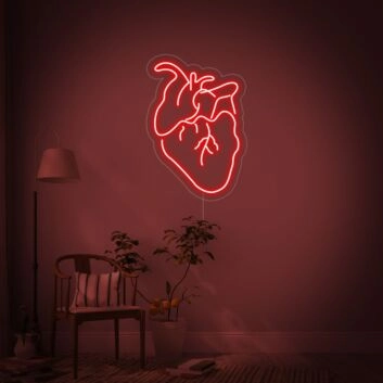 menschliches Herz LED-Neonschild Wohnzimmer Praxis