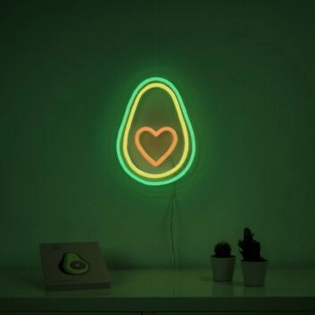Avocado mit Herz LED-Neonschild für Küche Café