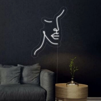 Abstraktes Gesicht LED-Neonschild für Wohnzimmer Kunstdekor
