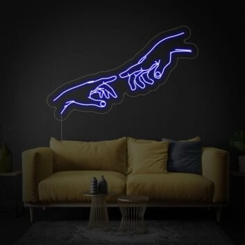 zwei sich berührende Hände LED-Neonschild Wohnzimmer Kunstdekor