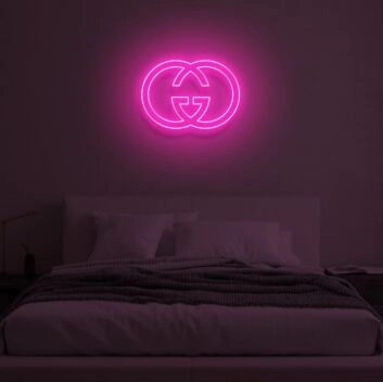 Doppeltes G Logo LED-Neonschild Schlafzimmer Wohnzimmer