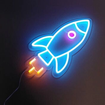Rakete LED-Neonschild für Kinderzimmer und Gaming