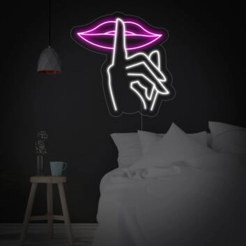 Finger vor Lippen Symbol LED-Neonschild Schlafzimmer Wohnzimmer