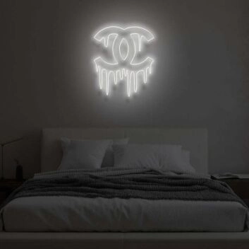 Tropfendes Doppel-C Logo LED-Neonschild Schlafzimmer Wohnzimmer
